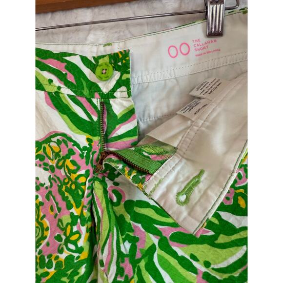 Lilly Pulitzer Callahan Shorts 100% Cotton Green Print 5” Inseam Women Size 00 - Picture 5 of 10
